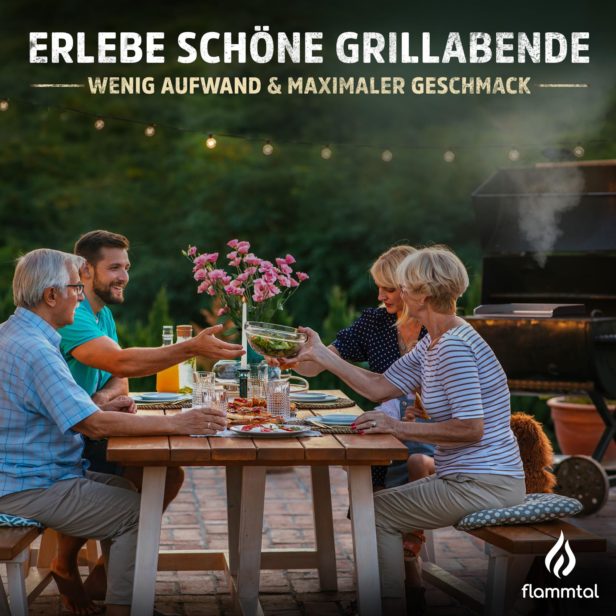 flammtal [L'originale] – Set di 20 pezzi di carta per hamburger – Set di spatole per barbecue in acciaio inox – Spatola Plancha di alta qualità – Spatola per barbecue lavabile in lavastoviglie per