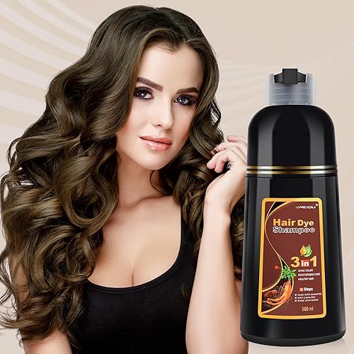 Miniatura 6 de YOURTONE MEIDU Champú de tinte para el cabello castaño 3 en 1 para cobertura de color y cuidado del cabello, champú de tinte para el cabello para