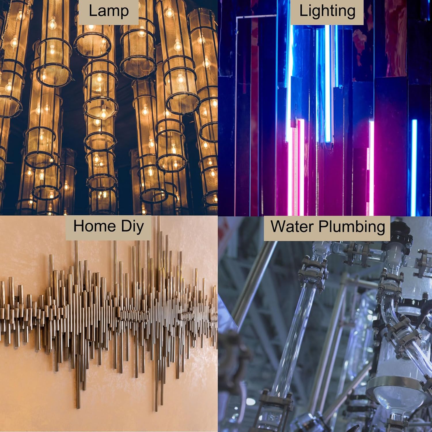 18 Clear Plastic Rigid Pipe 44mm ID x 50mm OD (1 3/4 ID x 2 OD) Acrylic Round Polycarbonate Tubing, [for Plumbing, Hydraulics, Aquarium]