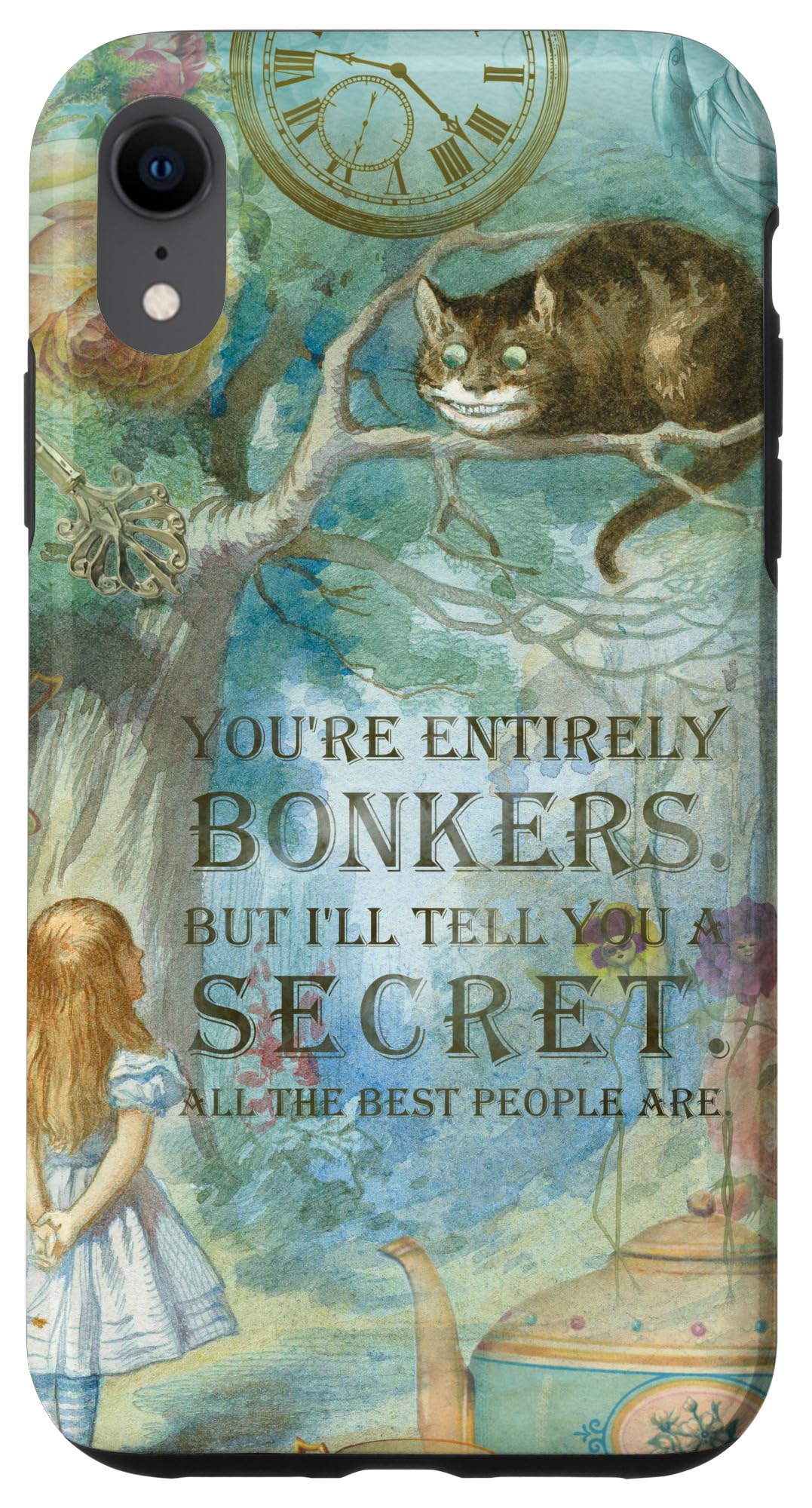 Alice in Wonderland Collage - Bonkers Quote Case for iPhone XR