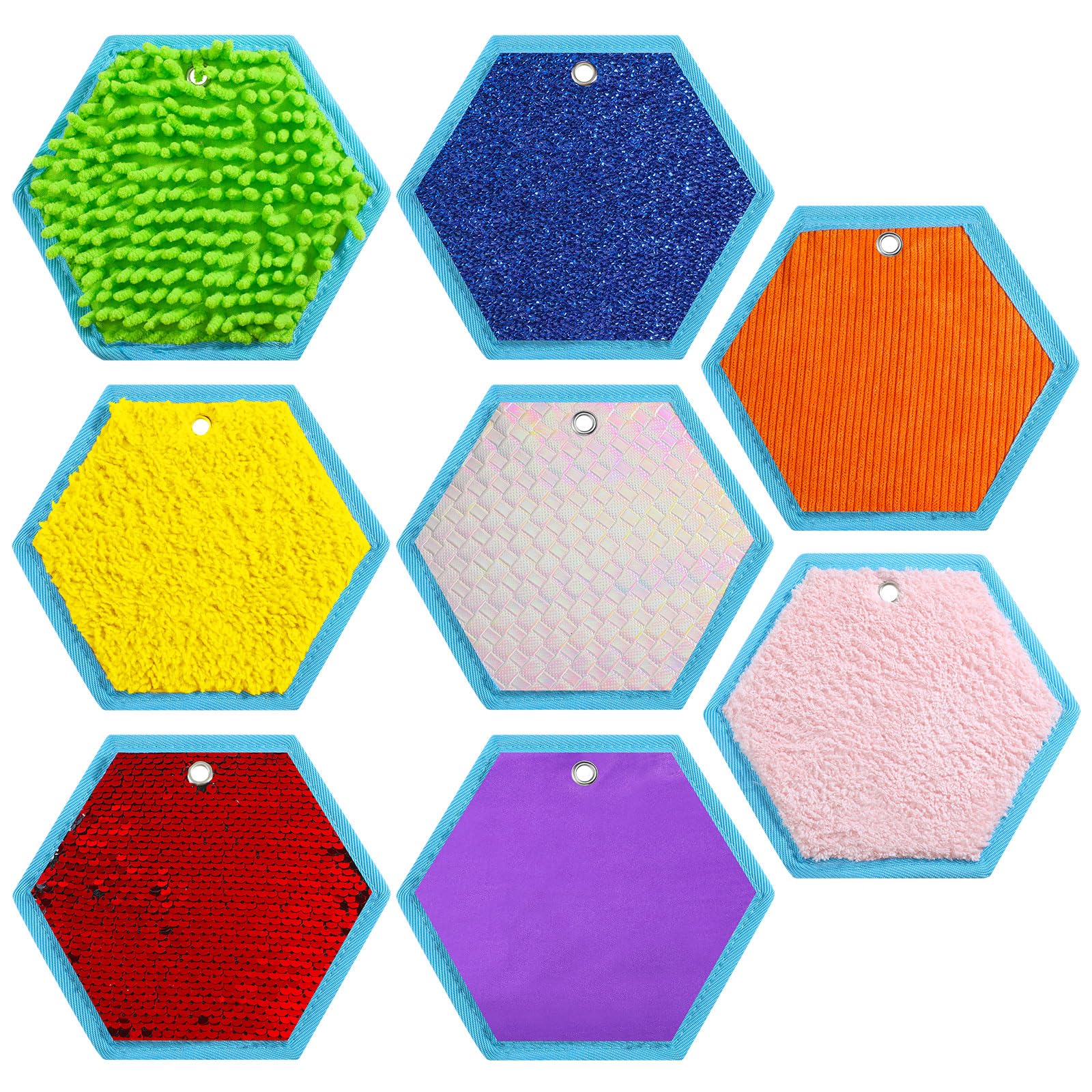 Boao 8 Set Mini Sensory Mats for Autism Kids Sensory Floor Tiles, Hexagon