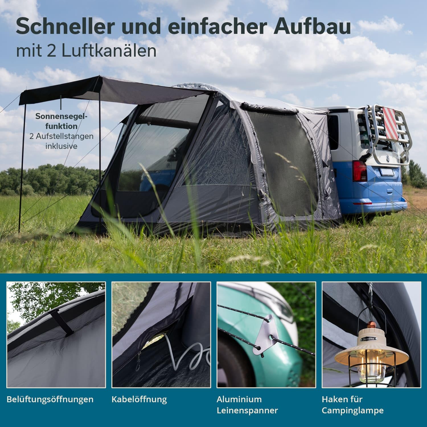 Skandika Aarhus Travel 2 / Aarhus Air Protect Tienda de campaña para autobús |con/sin Air Protect, 2 Personas, Independiente, 2 m Altura, mosquitera