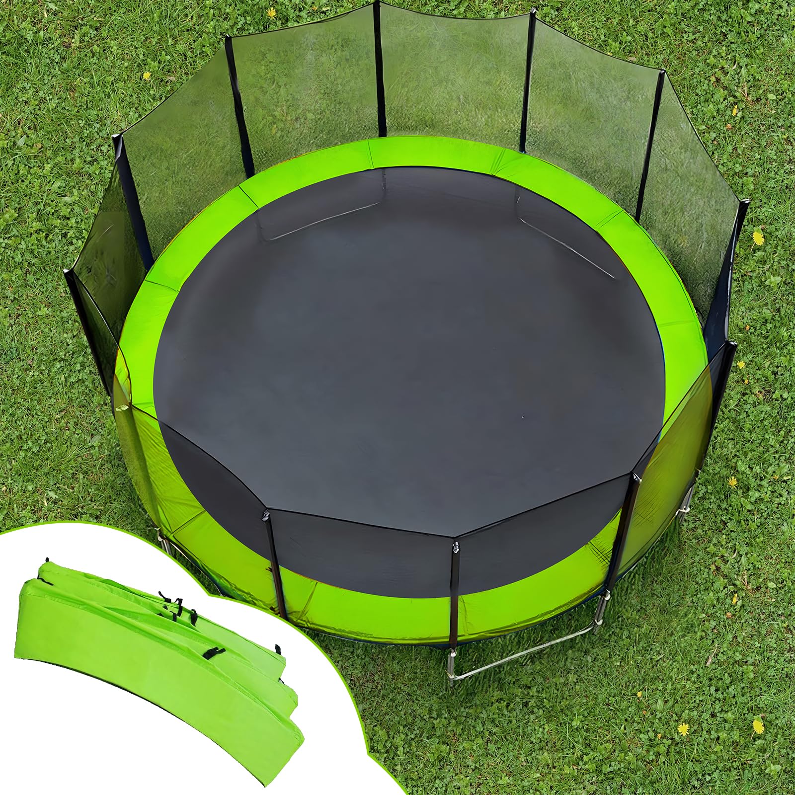 Green Trampoline Pad & Spring Cover - 305cm Outdoor Safety Padding for 10ft Trampoline