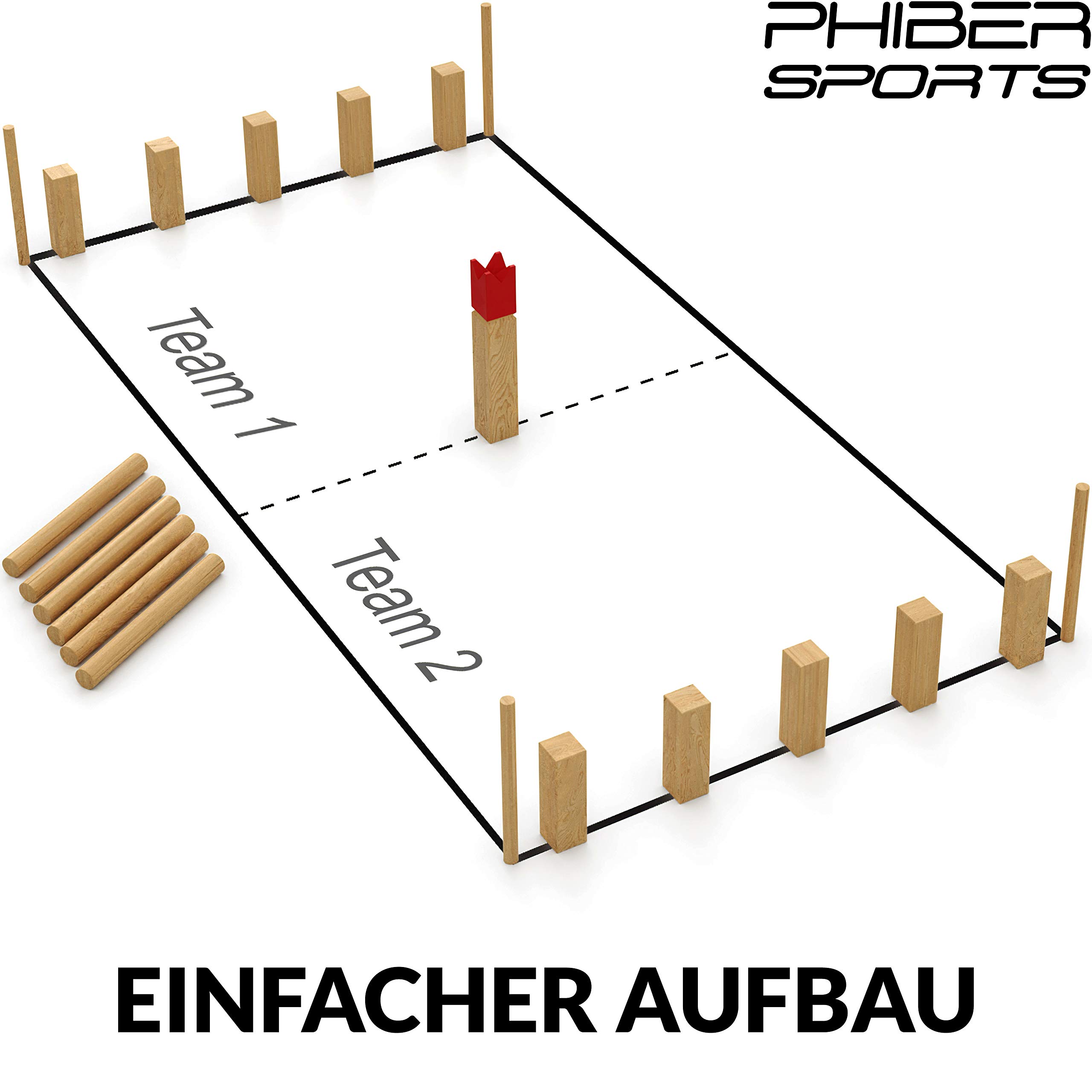 Wikingerspiel, Kubb Schweden Natur Turniermaße, stabile Ausführung