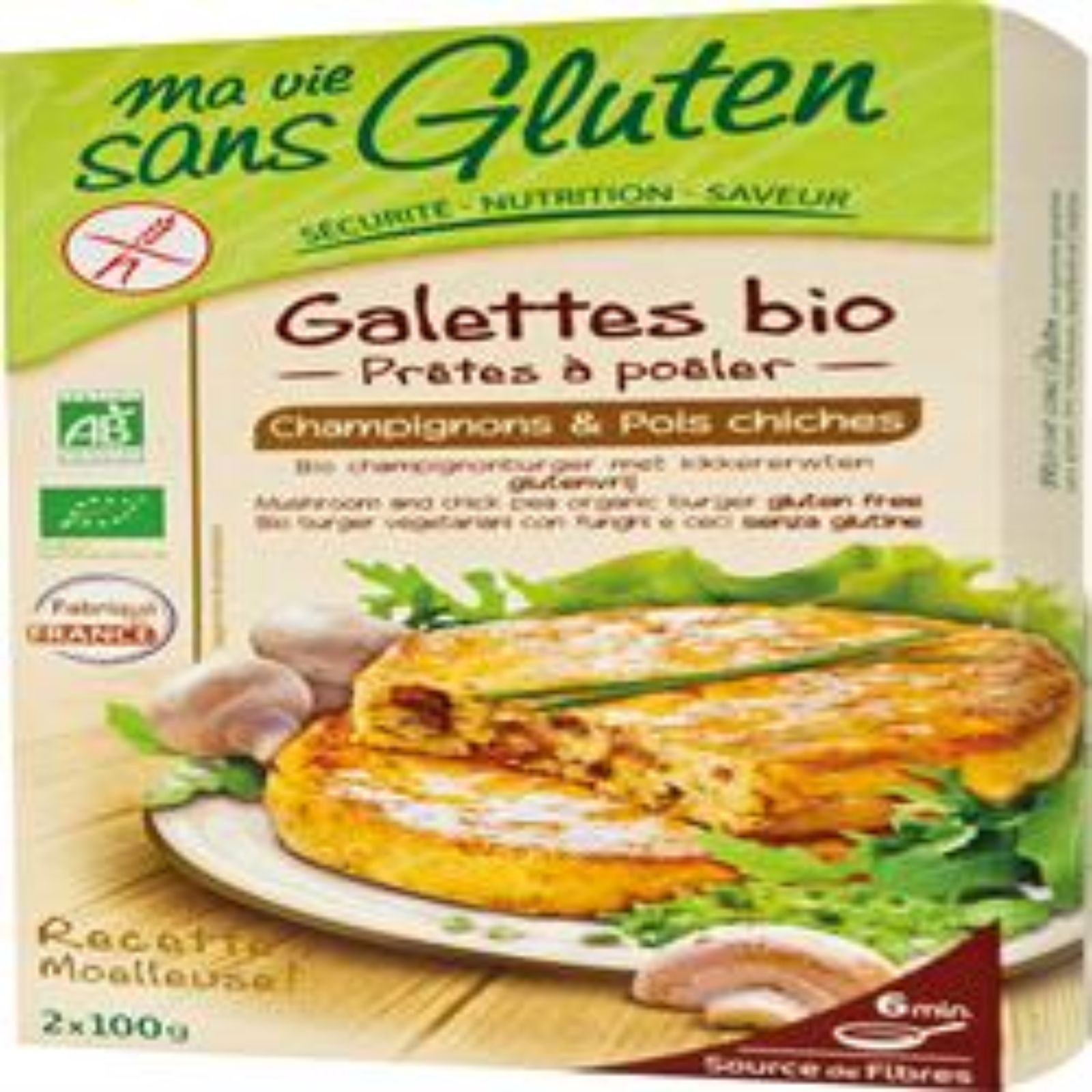 Galettes champignons, pois chiches