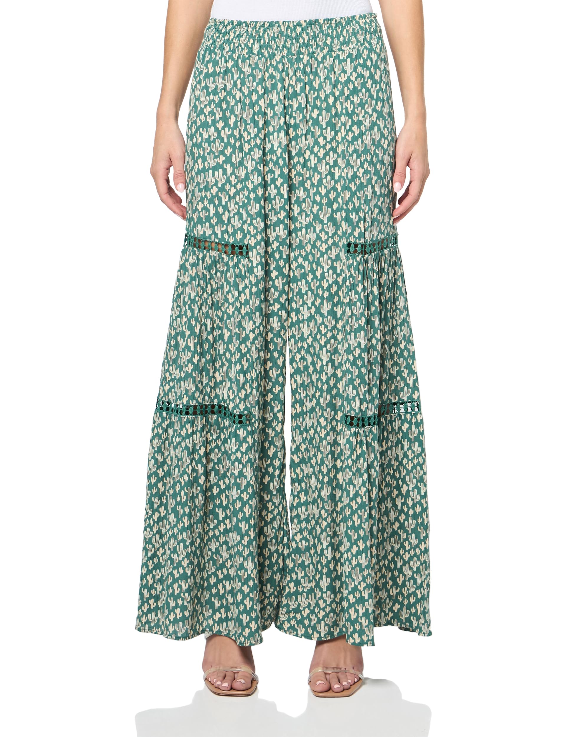 Angie Womens Wide Pants with Leg Inserts
