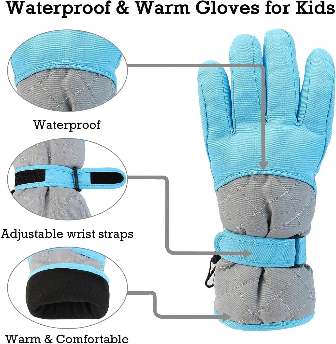 Plazenzon Kids Ski Gloves Waterproof Insulated,Kids Gloves Winter for Skiing,Snow Gloves for Kids Snowborading,Winter Skiing Gloves for Boy & Girl 4-7,8-11,12-15 : Clothing, Shoes & Jewelry