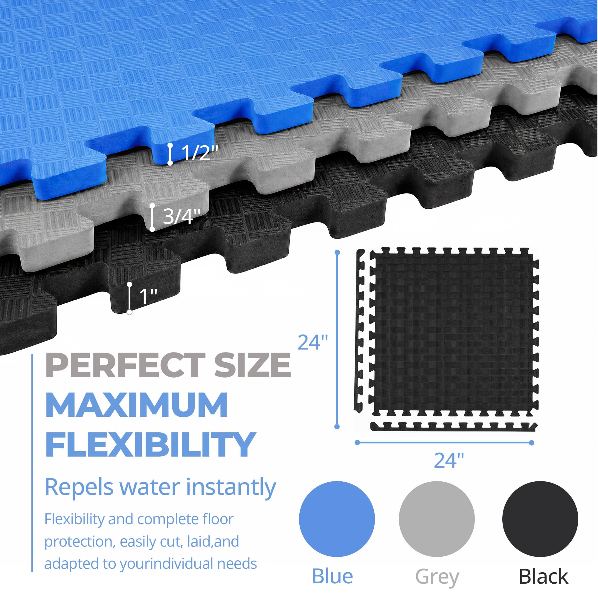 HulkFit Puzzle Gym Mat - Home Workout Flooring -2