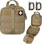 LIVANS Tactical First Aid Pouch, Molle EMT Pouches Rip-Away Military IFAK Medical Bag Outdoor Emergency Survival Kit Quick Release Design Include Red Cross Patch