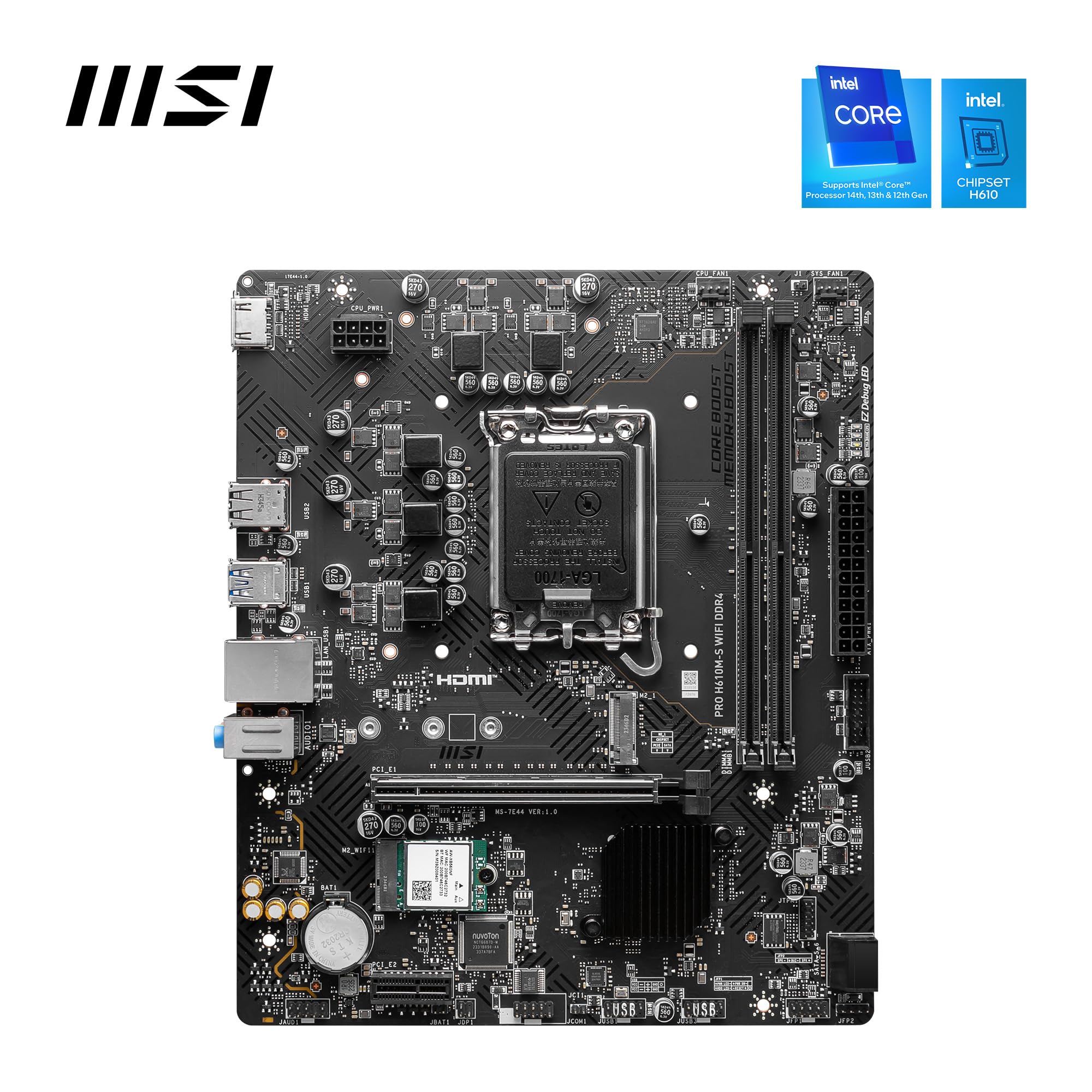MSI PRO H610M-S WiFi DDR4 Motherboard Micro-ATX