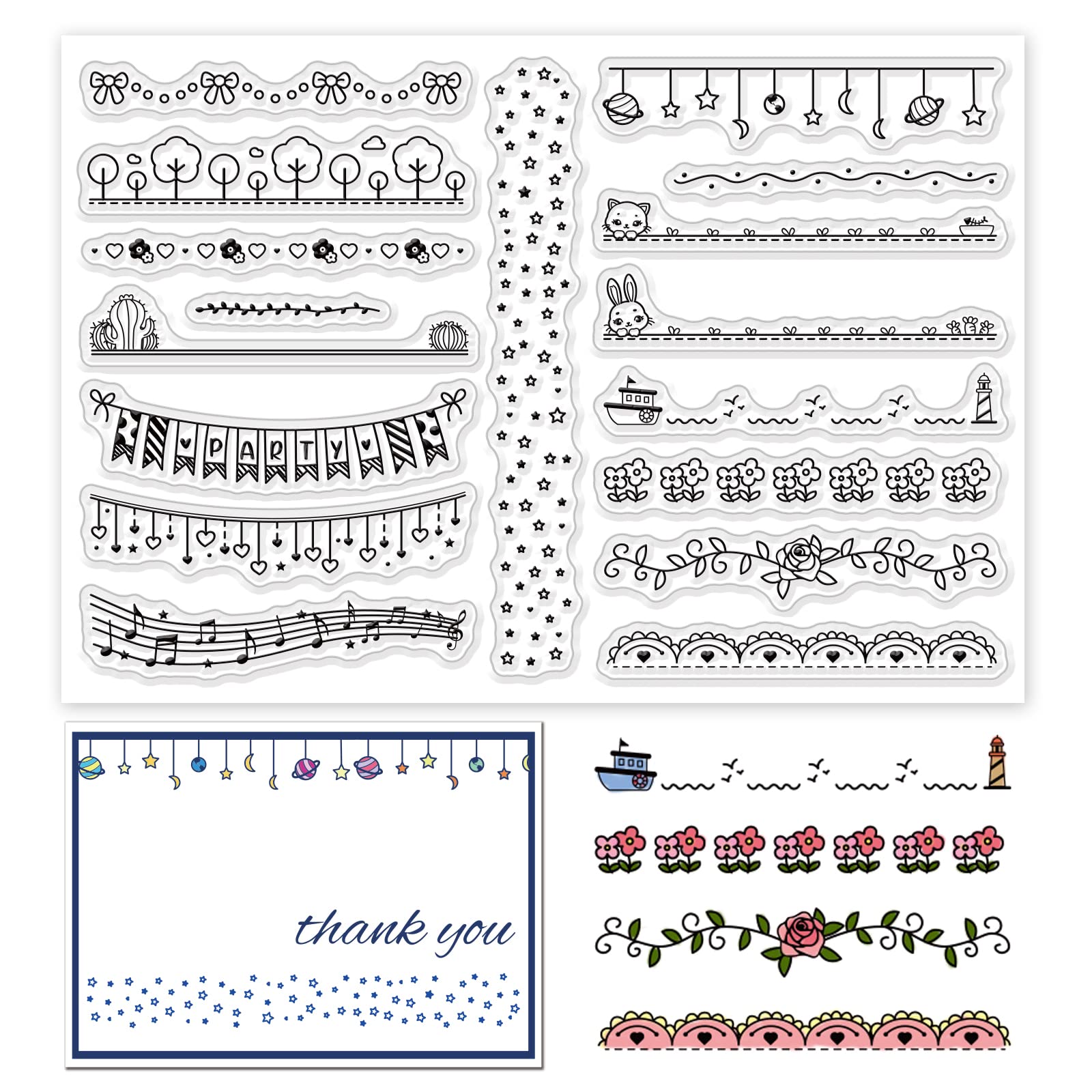 PH PandaHall Timbri Trasparenti per L'Artigianato, Timbri In Silicone con Motivo Paisley per Album Fotografici Fai-Da-Te, Biglietti di Auguri, Etichette Regalo e Altri Progetti di Artigianato