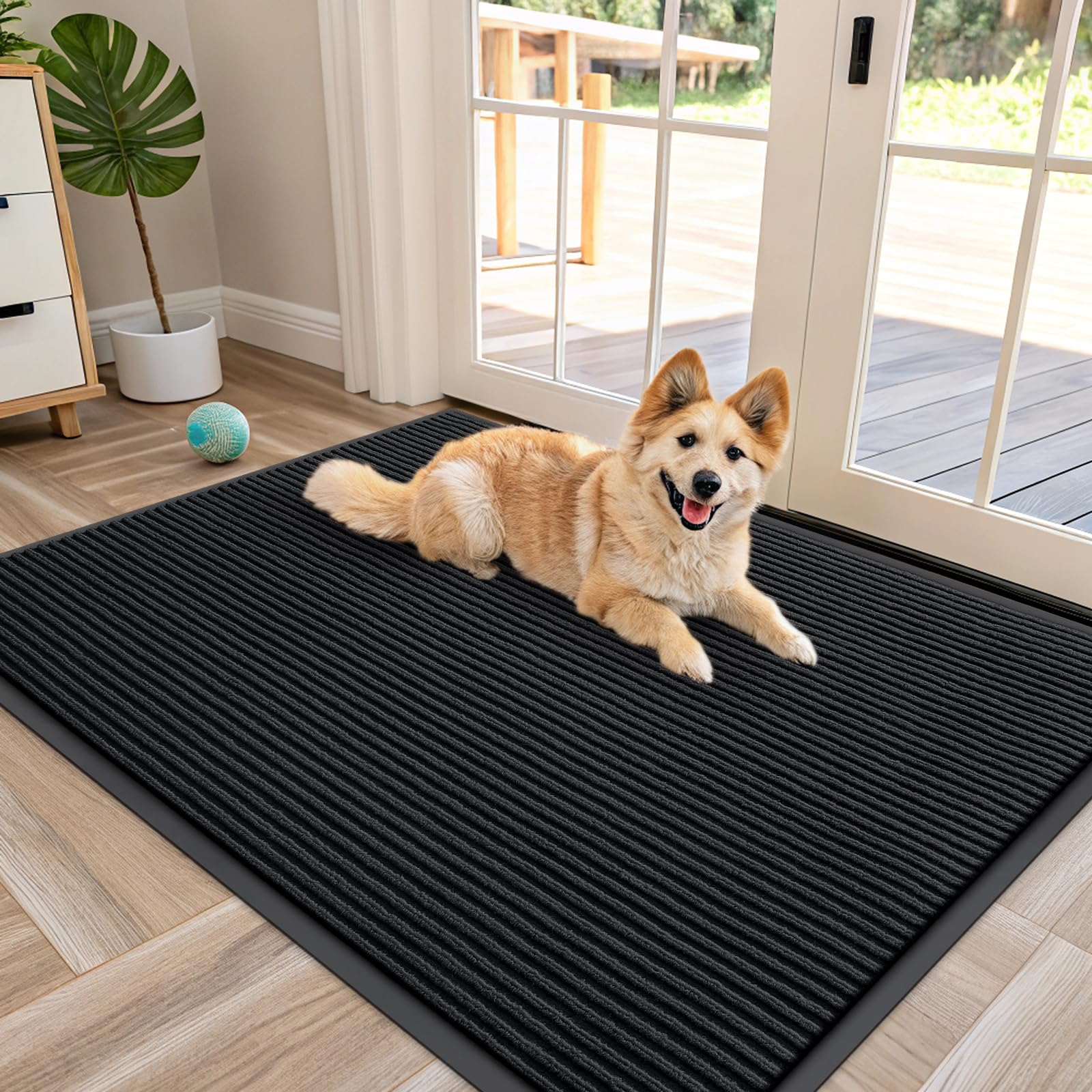 OLANLY Front Door Mat Indoor Outdoor Entrance, Waterproof Heavy Duty Doormat, Fade Resistant, Low Profile, Easy Clean Patio Porch Welcome Floor Mats for Entry, 29.5x17, Beige — view 178