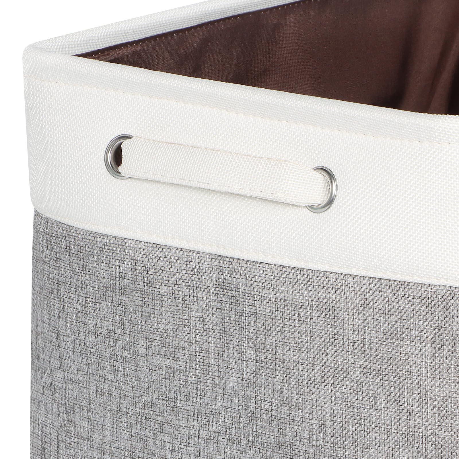 Canastas de almacenamiento de tela con asa, cajas de almacenamiento grandes para armario, estantes, guardería, dormitorio, hogar (17 x 11.8 x 9.8 pulgadas)