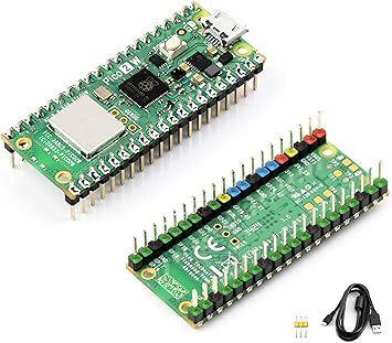 Pico 2 W with Color Coded Pre-Soldered Header Compatible with Raspberry Pi Pico 2 W Board+ USB Cable, 2.4GHz 802.11n WiFi and Bluetooth 5.2, RP2350 Chip Dual-Core& Dual-Architecture Design