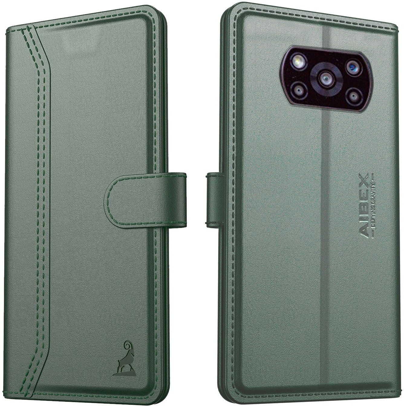 AIBEX ® Poco X3 Pro/Poco X3 Flip Cover Leather Finish | Inside TPU with Card Pockets | Wallet Stand | Complete Protection Flip Case Green (B09H7BTNHT) Amazon Price History, Amazon Price Tracker