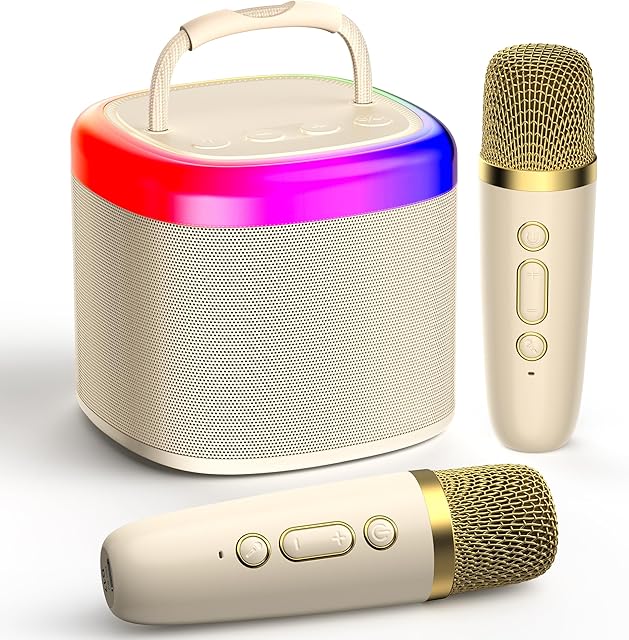 JYX Karaoke Professionale Completo, Altoparlante Karaoke Bluetooth Portatile met 2 Microfoni e Luci Feste per Bambini e Adulti, Regali di Compleanno per Ragazze, Ragazzi e Feste in Famiglia a Casa