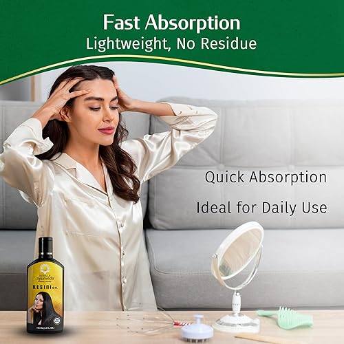 Miniatura 3 de Kerala Ayurveda Kesini - Aceite para el cabello (3.38 onzas líquidas), mezcla de hierbas con bacopa, hibisco, amla, índigo, ricino y aceite de coco,