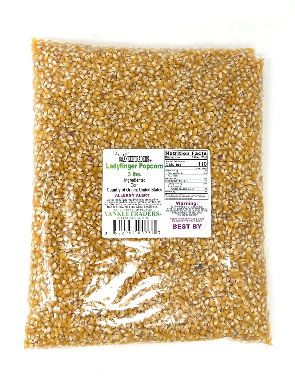 Yankee Traders Lady Finger Popcorn, 3 Pound Grocery