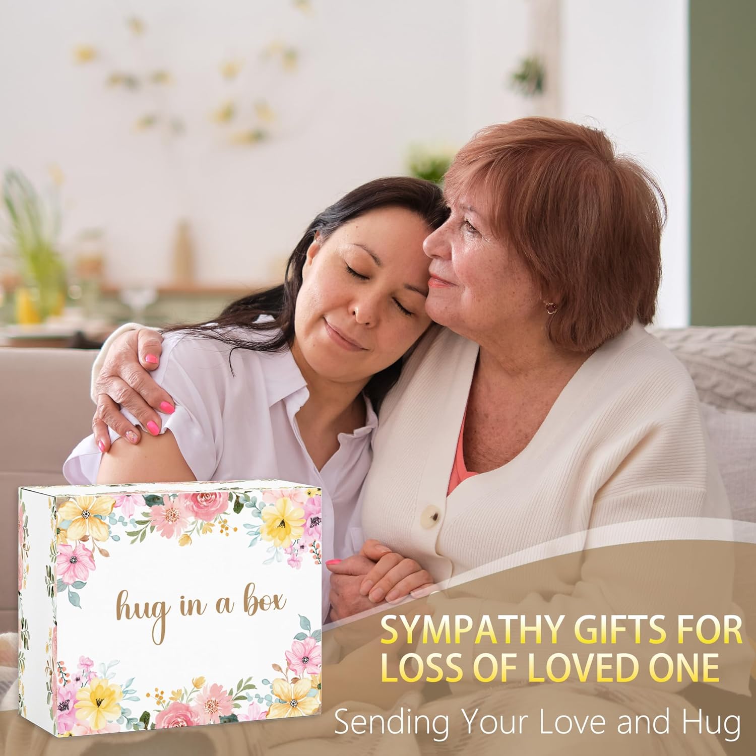 Sympathy Gifts for Loss of Loved One, Sympathy Gift Baskets, Memorial Bereavement Miscarriage Condolence Grief Basket for Mother Father Husband Mom Dad, Care Package for Women