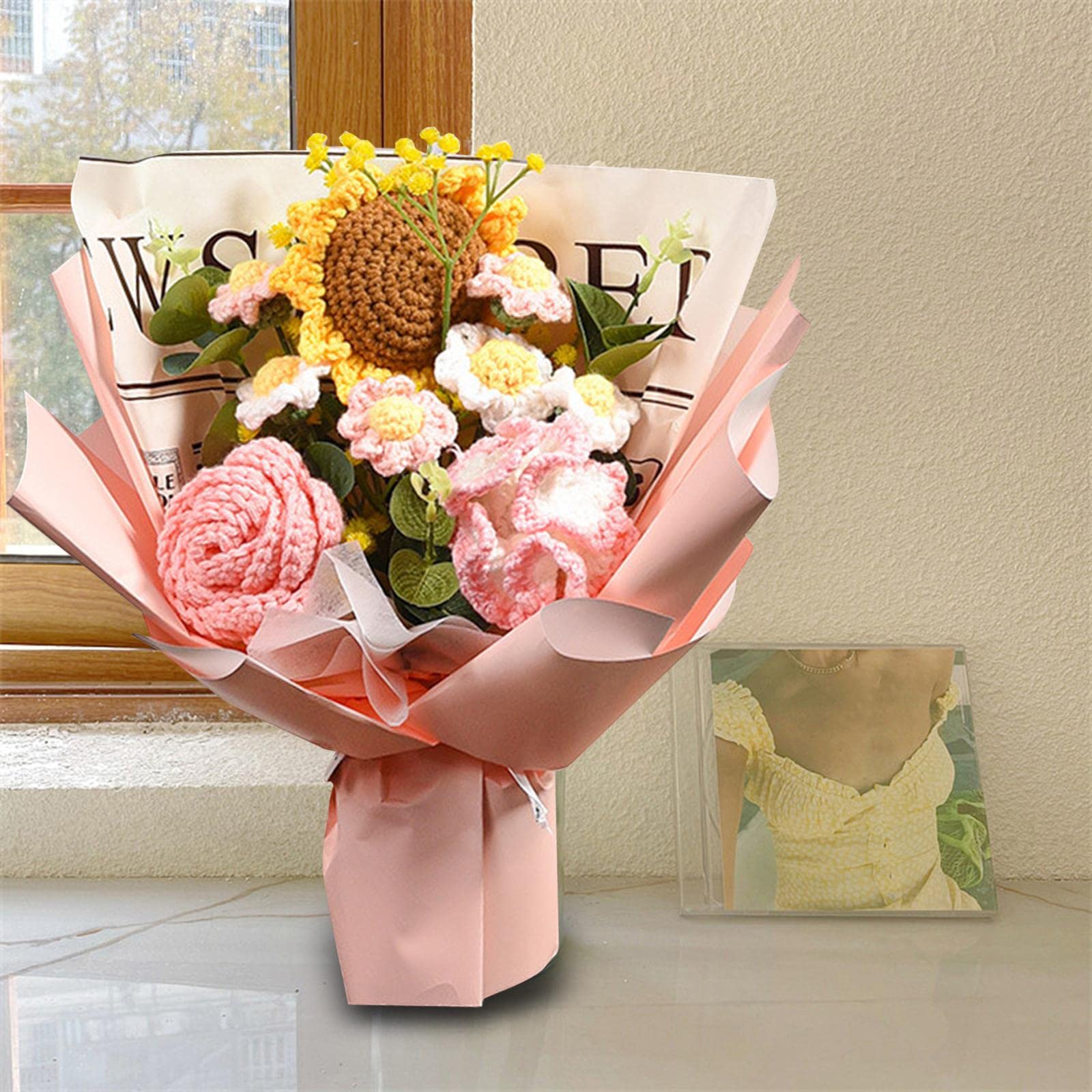 Amazon.co.jp: Simhoa かぎ針編みの花のギフトブーケ
