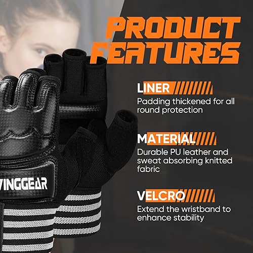 Miniatura 2 de Guantes de boxeo para hombres y mujeres, guantes de kickboxing de MMA Muay Thai, guantes de saco de boxeo, guantes de karate, guantes de medio dedo