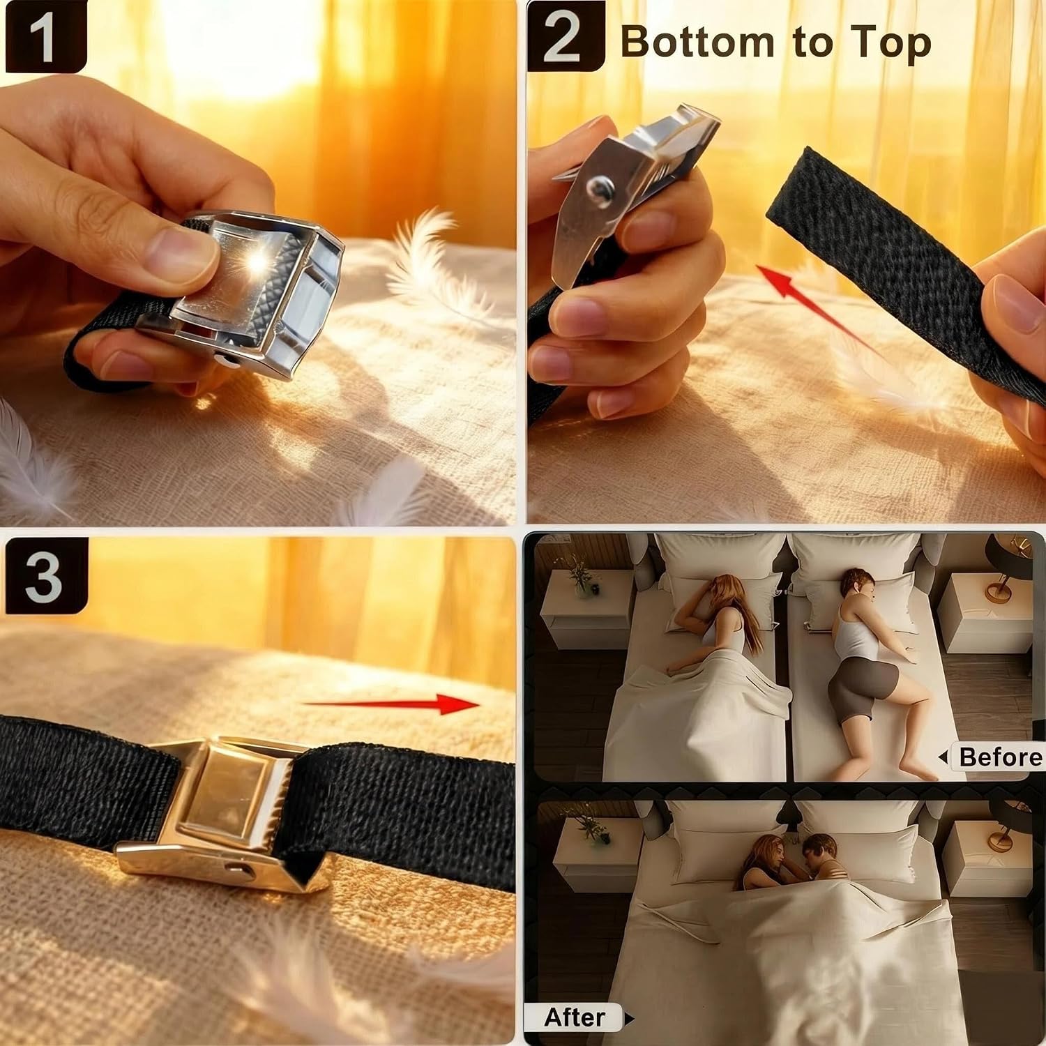 Locking Mattress Straps: Hold Mattress Together, Fits Twin XL to King image 4