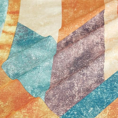 Miniatura 6 de Leeva Cortina de 50% oscurecimiento de habitación, cortina naranja extra ancha para sala de estar, 84 pulgadas de ancho, 1 pieza, cortina de ventana