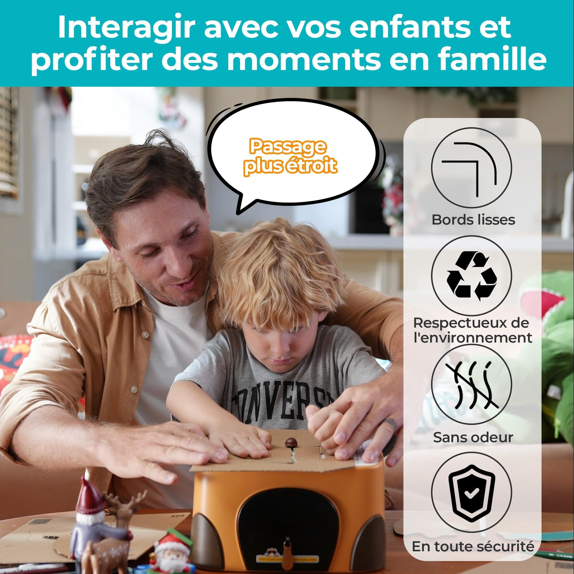 Coupe-Carton pour Enfants - Kit de Bricolage sûr avec Coupe-Carton pour Enfants à partir de 3 Ans - Carton et Carton - Modèles 3D créatifs - Fabriqué à la Main - Outil de Carton idéal pour la Famille