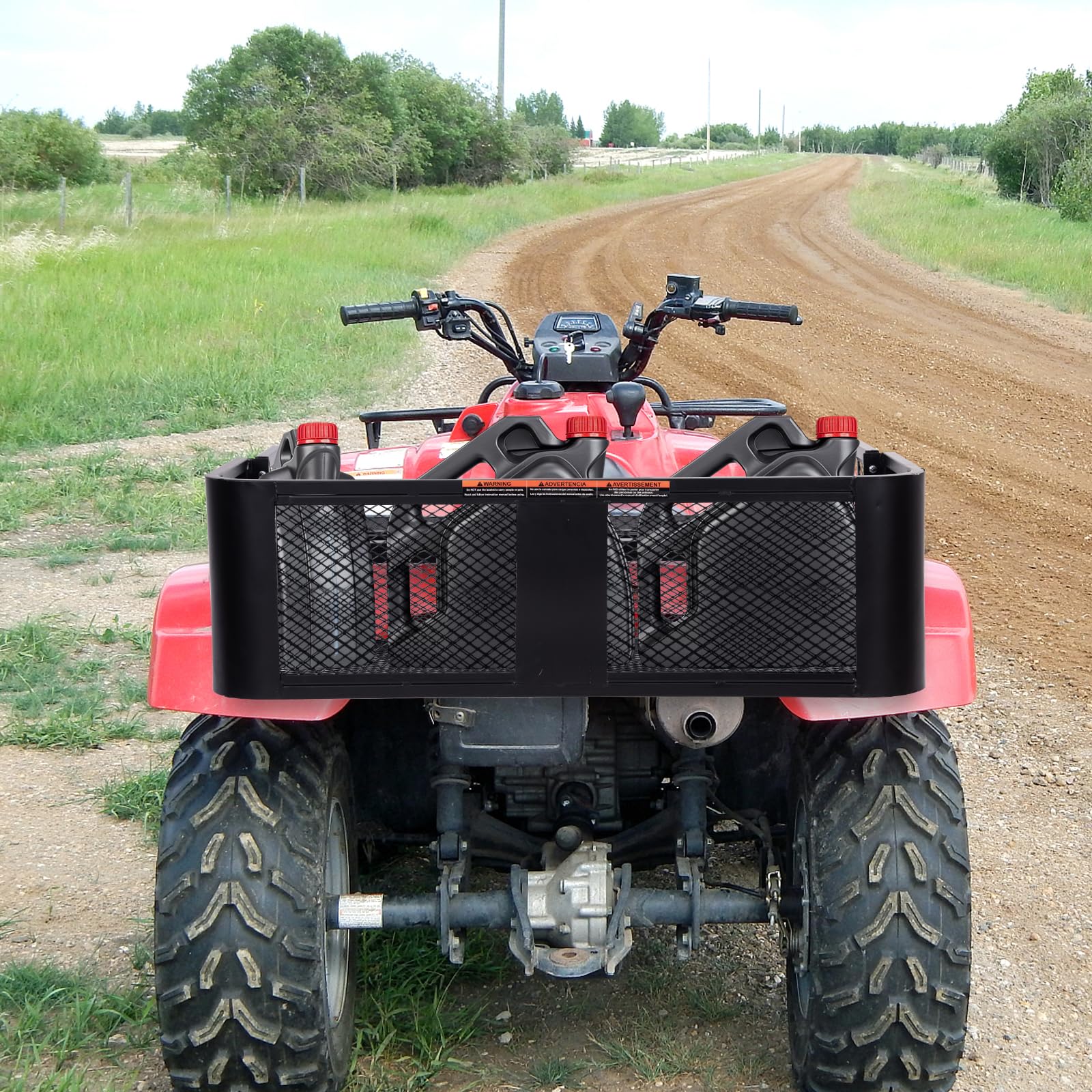 COSTWAY Frachtkorb für ATV/UTV, Universeller Heckträger mit Mesh-Design, 104 x 67 x 31,5 cm