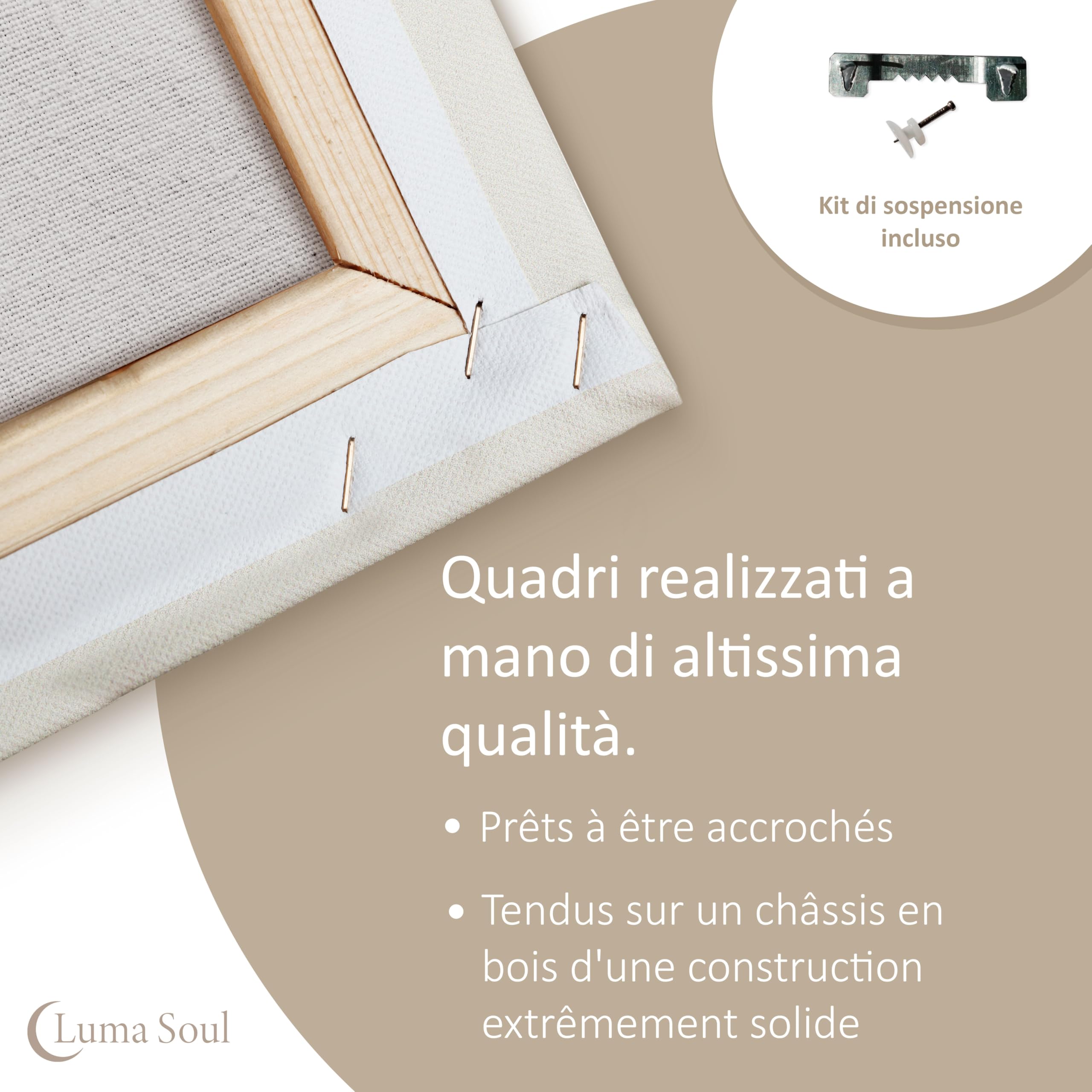 LUMASOUL Quadri Moderni Soggiorno - Quadri Camera da Letto Motivo Animale - Poster da parete con cornice in legno e telaio - Stampe da Parete 90x60 cm Moderno