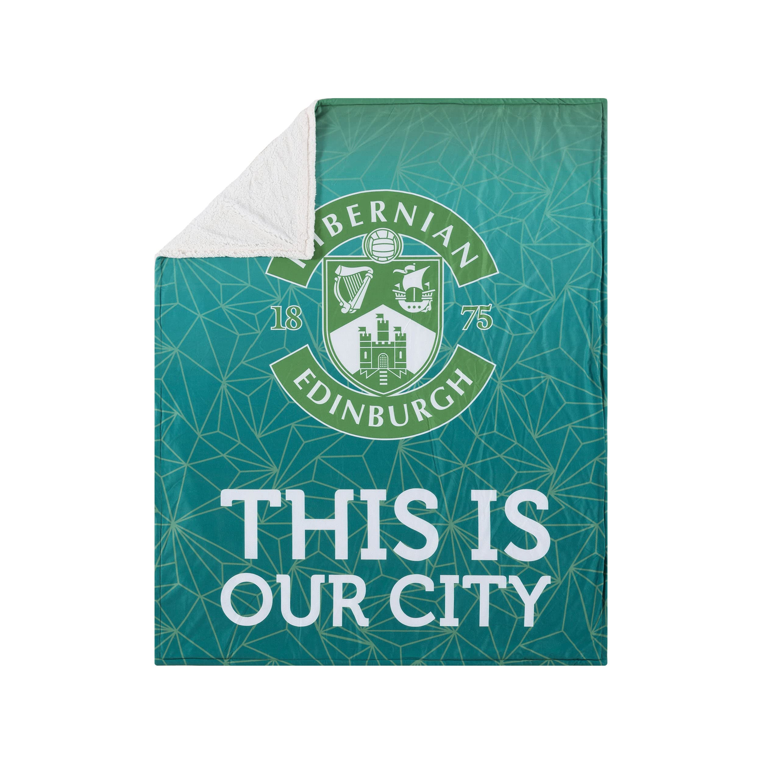 Foco Bktspplsslghib Scottish Premiership Spfl Football Hibernian Fan Sherpa Plush Throw Blanket