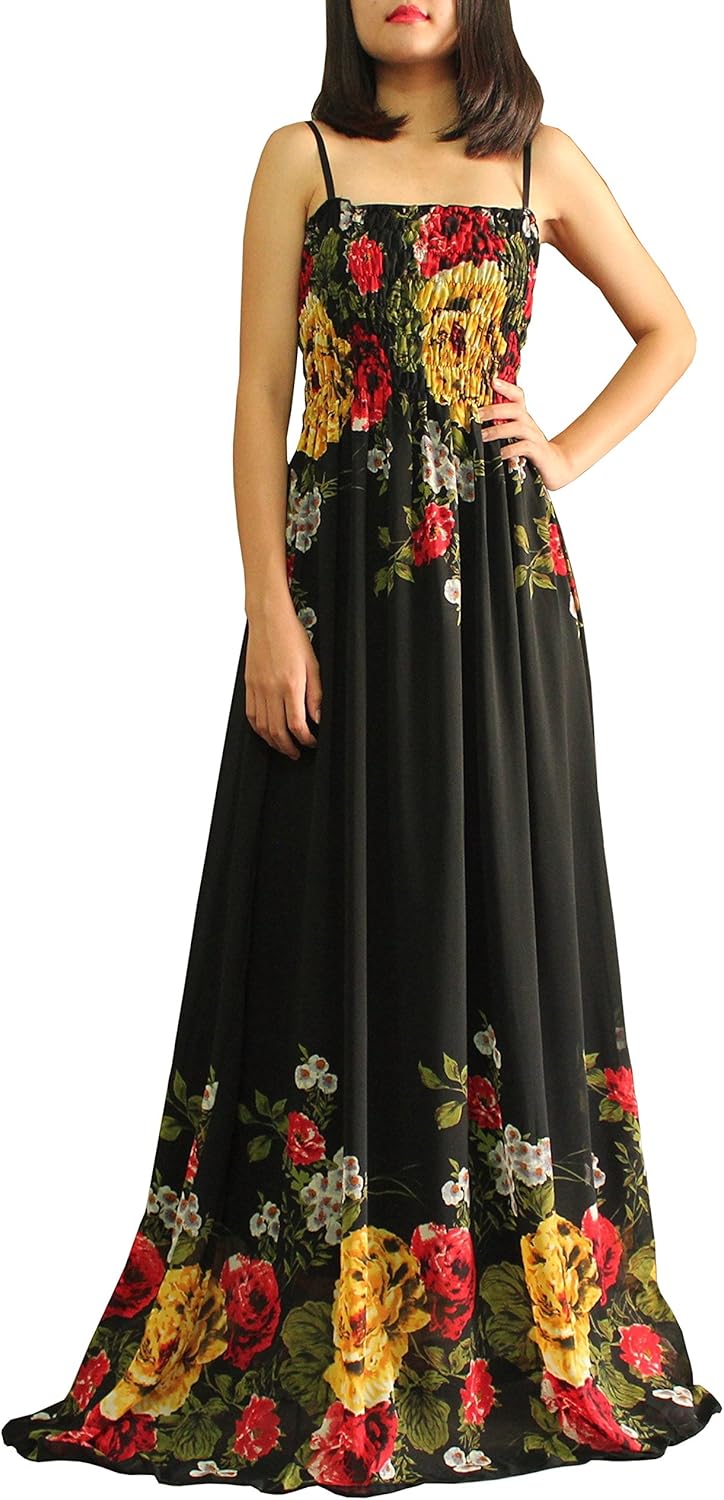 Extra Long Double Layer Plus Size Floral Maxi Dress Women Summer Party
