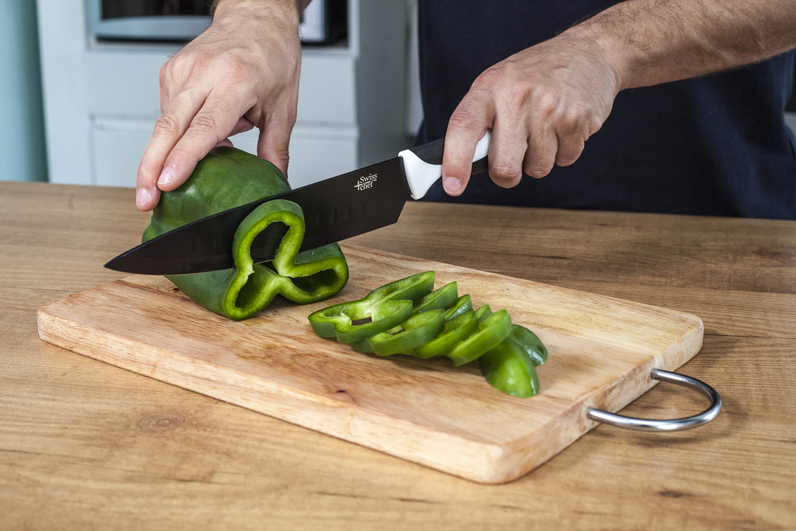 Cecotec Zestaw 6 szwajcarskich profesjonalnych noży. Czarny. Antypoślizgowy i wygodny uchwyt. Swiss Chef