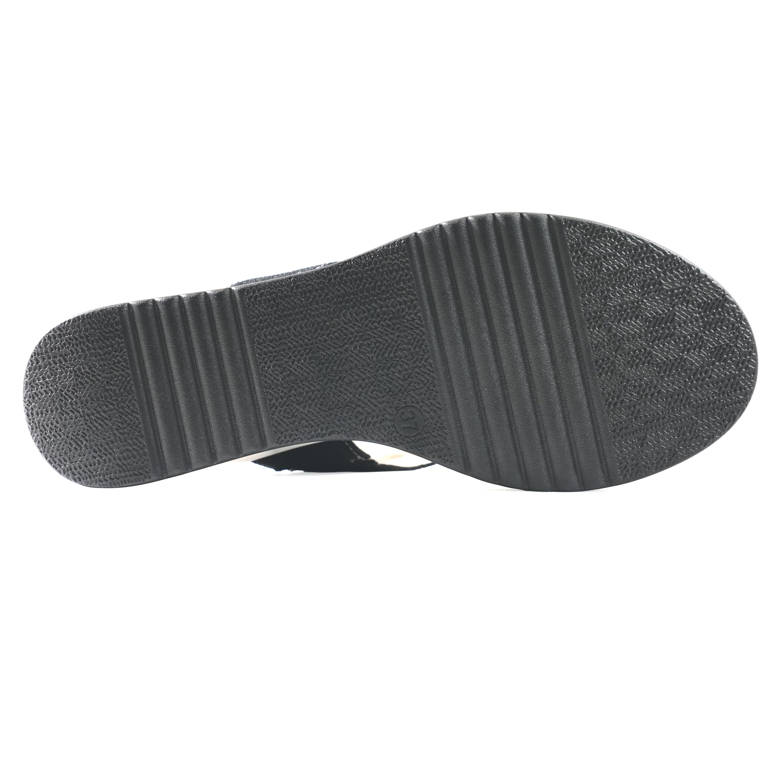 JOMIX Sandales Femme Élégantes avec Compensée 7 cm Tissu Brillant et Détail Bijou avec Anneau Strass Bride Réglable Semelle Confort Amortissante Antidérapante Chaussures Été Casual Chic