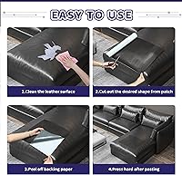 Vista 5 de Besezx - Kit de reparación de cuero, 1 unidad, rectangular, estilo tradicional, autoadhesivo, impermeable, resistente al desgaste, resistente a