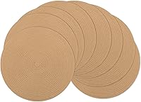 Vista 86 de SHACOS Juego de 6 manteles individuales redondos trenzados de 15 pulgadas antideslizantes resistentes al calor de algodón y poliéster, alfombrillas