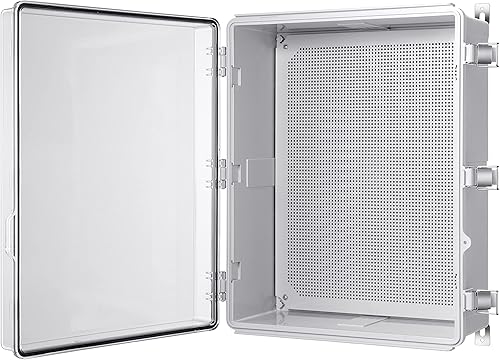 Gratury Caja de conexiones, carcasa de plástico impermeable IP67 para proyectos eléctricos, cubierta transparente con bisagras, incluye placa de