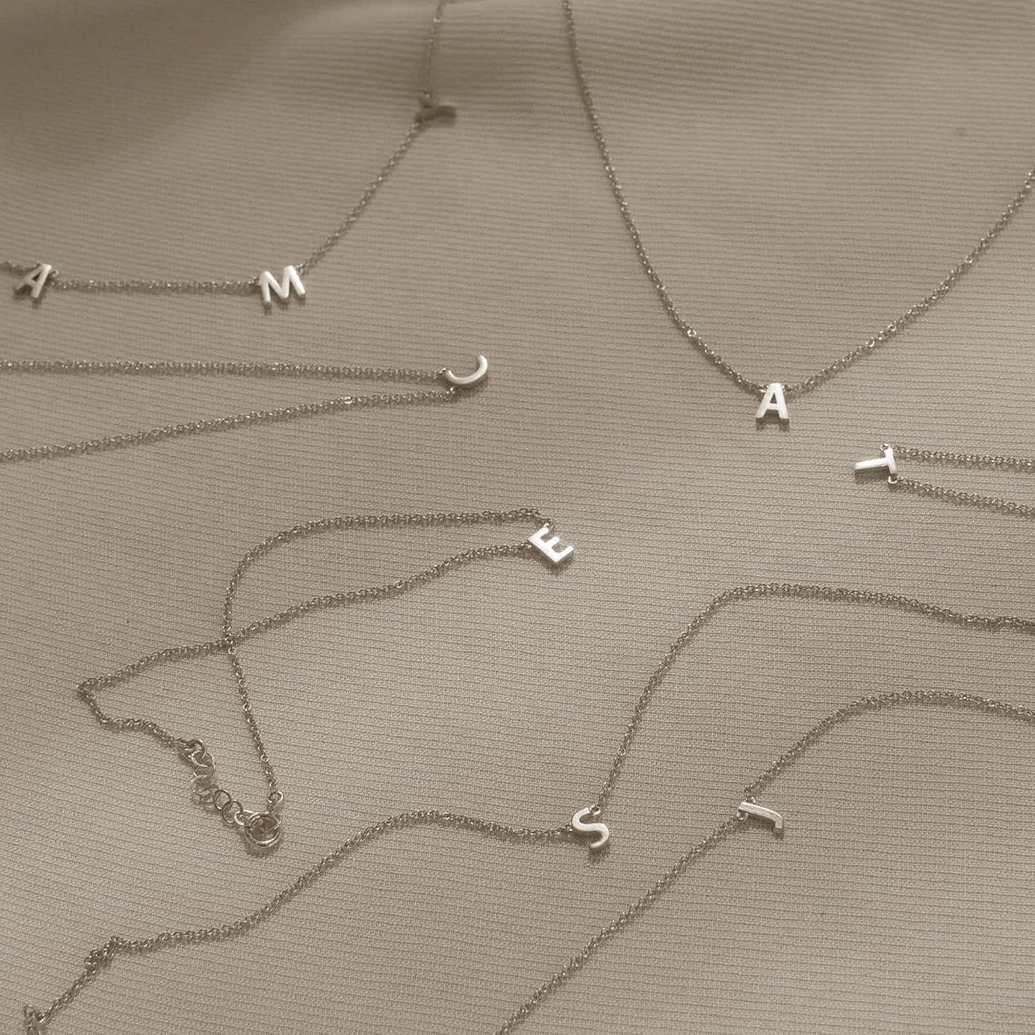 Cute Necklaces for Women, Dainty Silver Initial Necklaces Simple Silver Choker Aesthetic Tiny Letter Pendant Cute Necklace for Women - Image 6