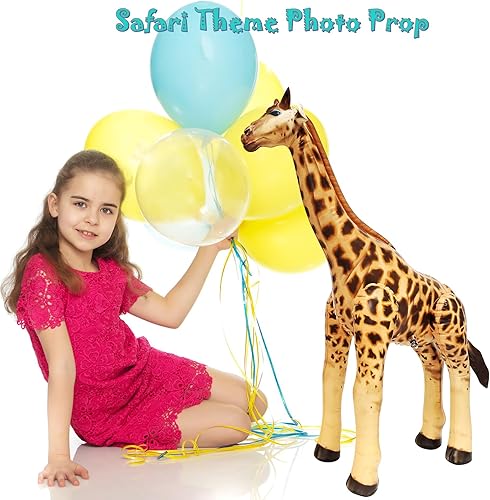 Miniatura 6 de Jet Creations 36" Inflatable Giraffe Toy for Pool Party Decorations & Birthday Gifts - Air Stuffed Realistic Inflatable Wildlife Animals - Indoor &