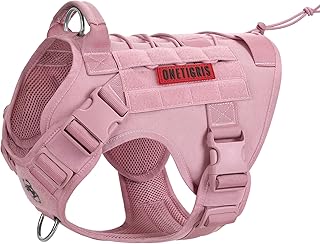 OneTigris Tactical Dog Harness Vest,No-Pull Service Dog Vest with Hook & Loop Panels,Adjustable Dog