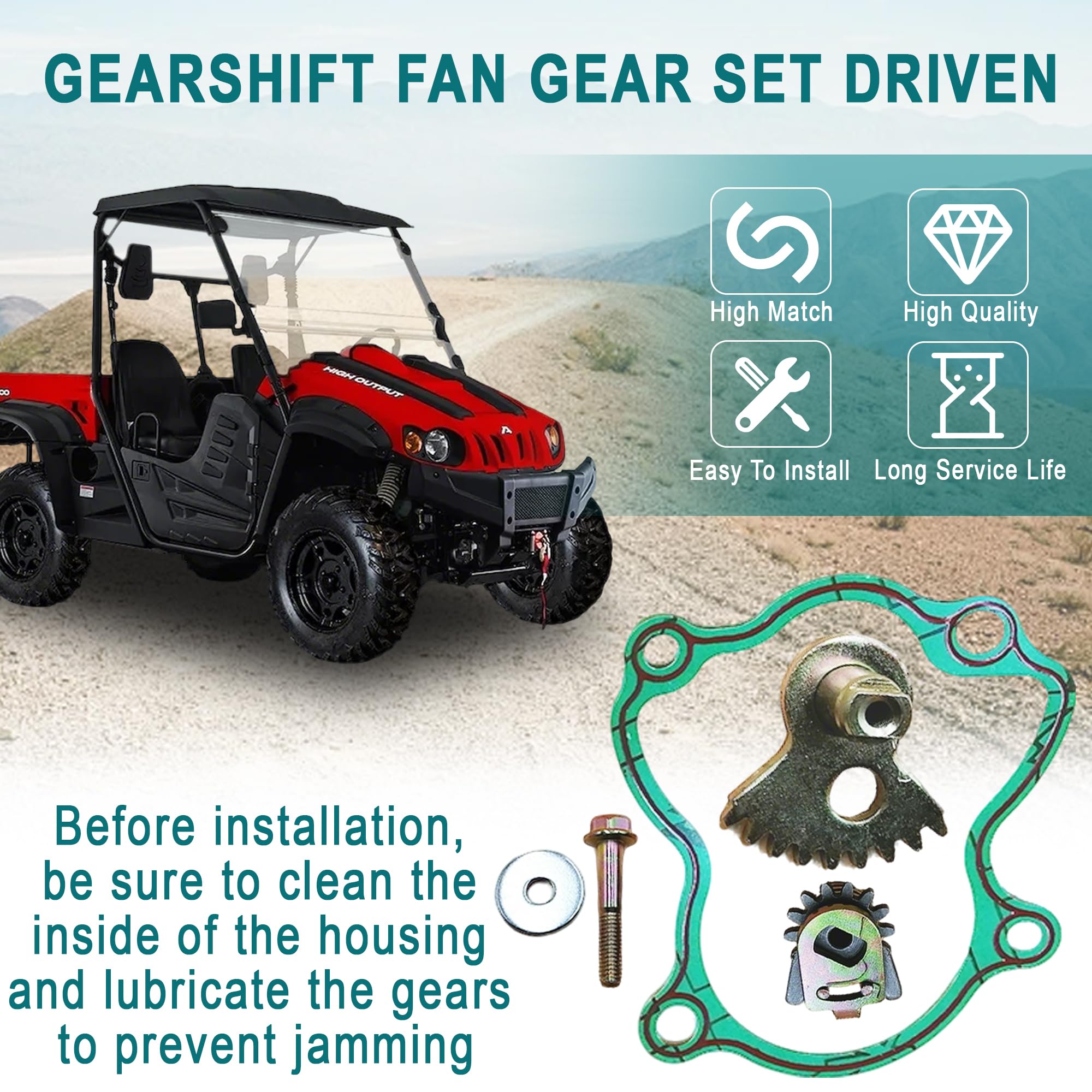 Hisun Gearshift Fan Gear Set - UTV Replacement -5
