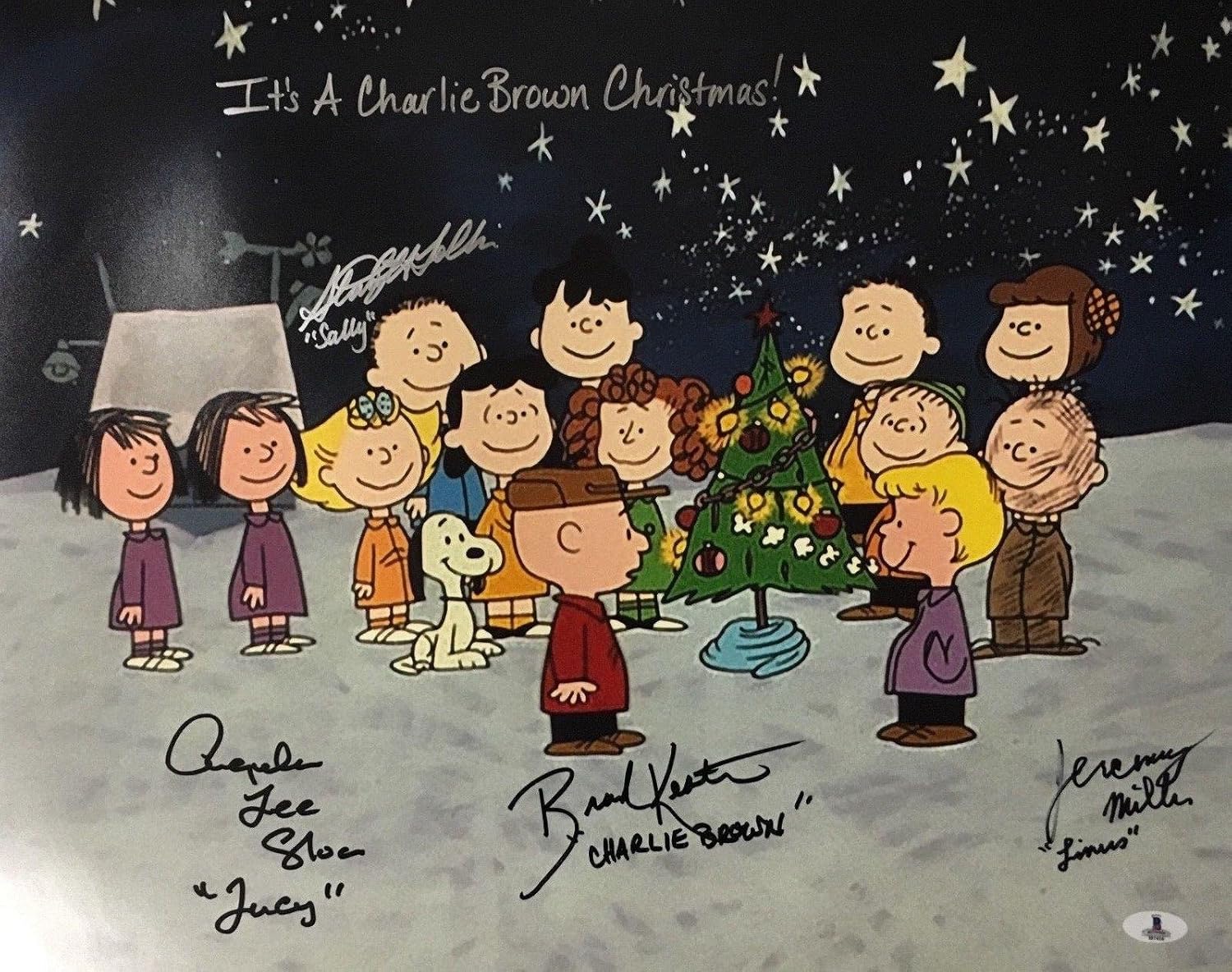 Charlie Brown Signed Picture THE PEANUTS voices of LUCY SALLY LINUS