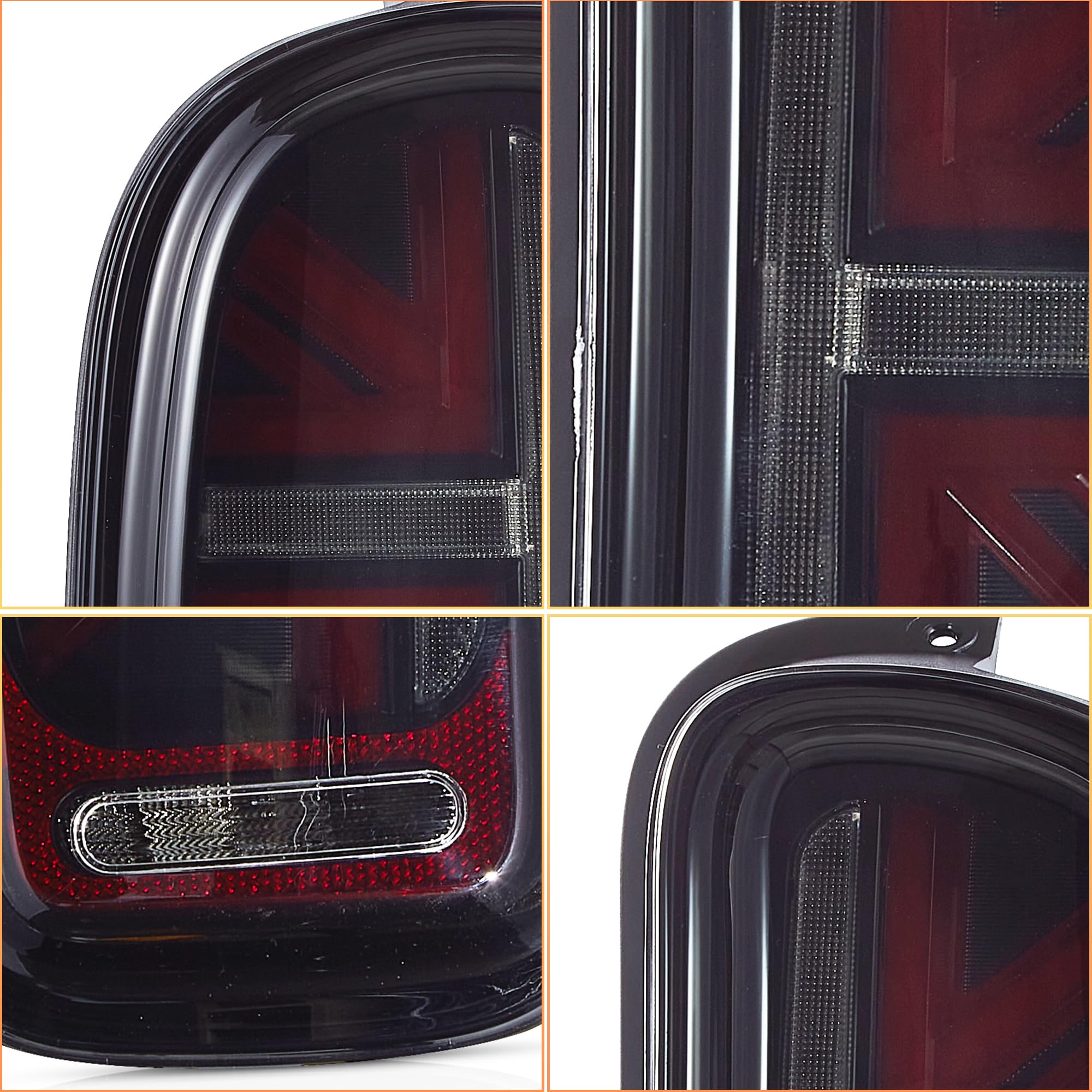 VLAND Rückleuchten Kompatibel für Mini Clubman R55 Cooper, Cooper S, JCW 2007-2013, Mit E-Prüfzeichen, 1 Satz (Schwarz)