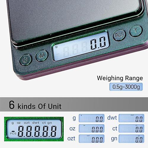 Miniatura 2 de Fuzion Báscula digital de 0.03 oz de precisión, 105.82 oz (105.82 oz) Mini báscula de alimentos para hierbas, especias, joyas, oro, pequeña báscula