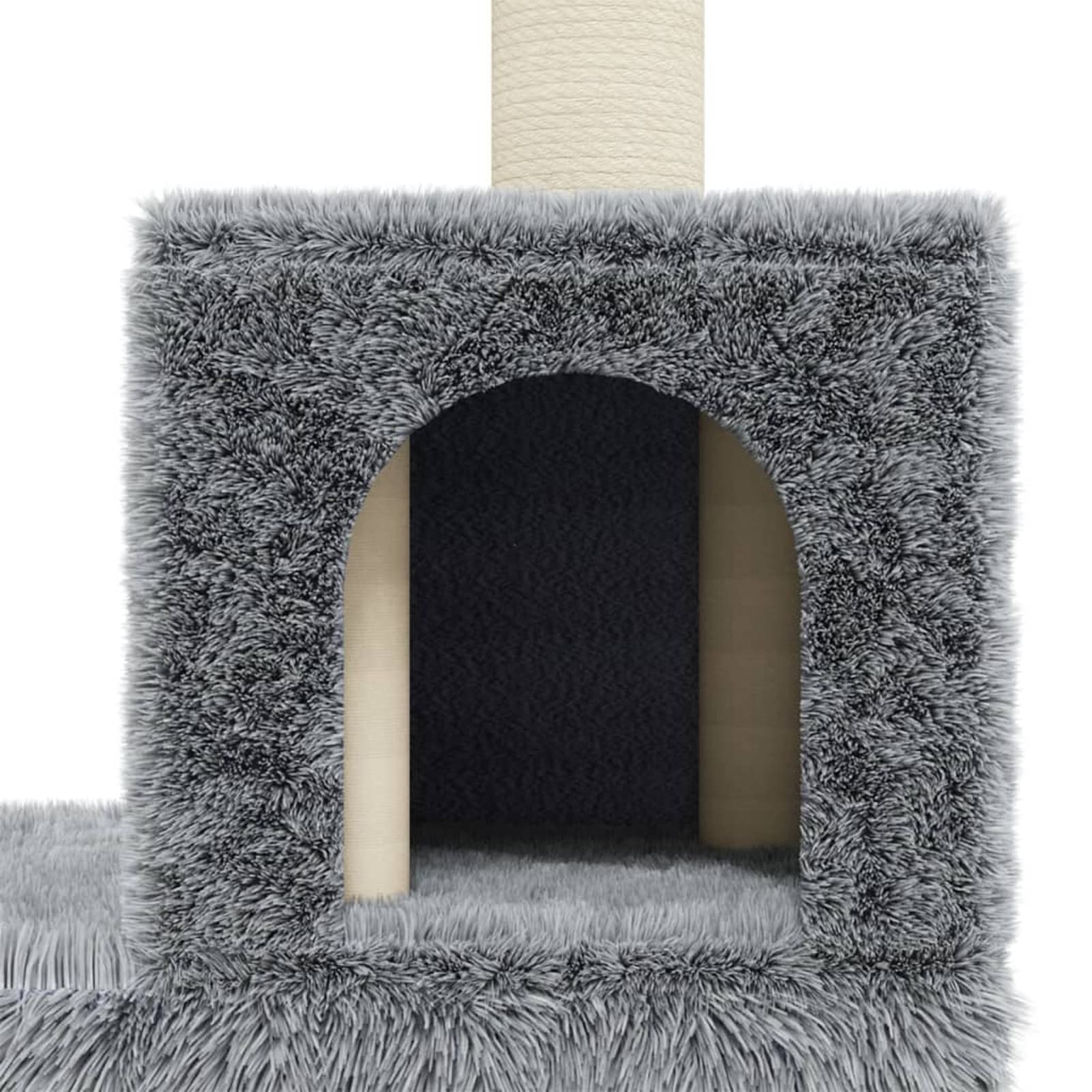 Homgoday Albero tiragraffi in sisal, grigio chiaro, 188 cm, tiragraffi a torre per gatti multilivello, centro attività per gatti da interno