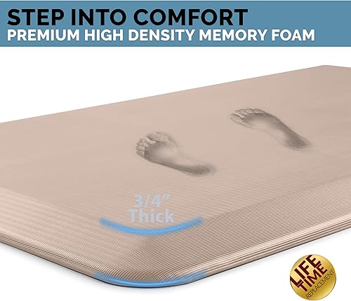 Miniatura 65 de ComfiLife - Alfombrilla antifatiga de 3/4 pulgadas de grosor para cocina o escritorio de pie, hogar u oficina, duradera, resistente a las manchas y