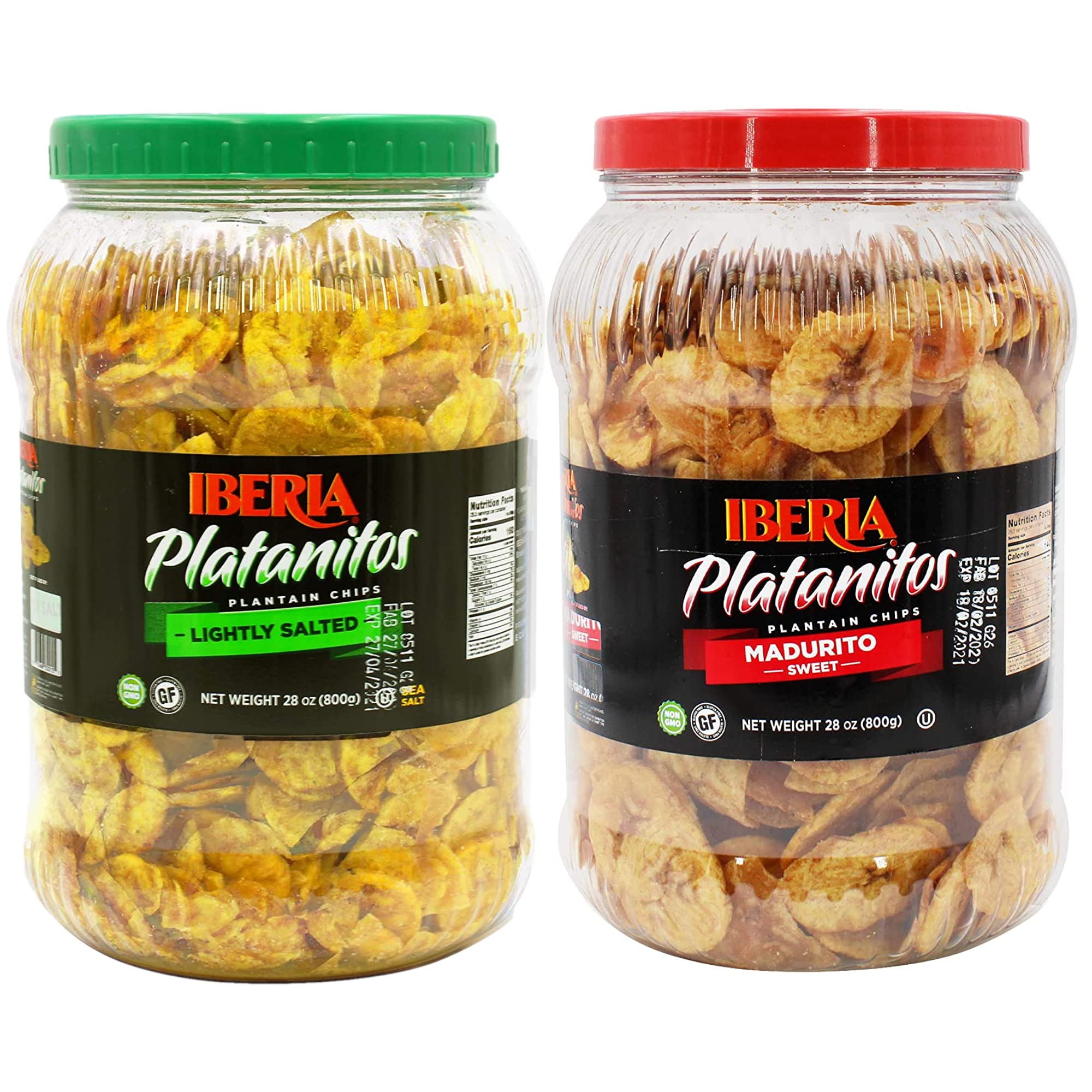 Iberia Salted Plantain Chips Jar 1 75 lb and Naturally Sweet Plantain | amzdealz