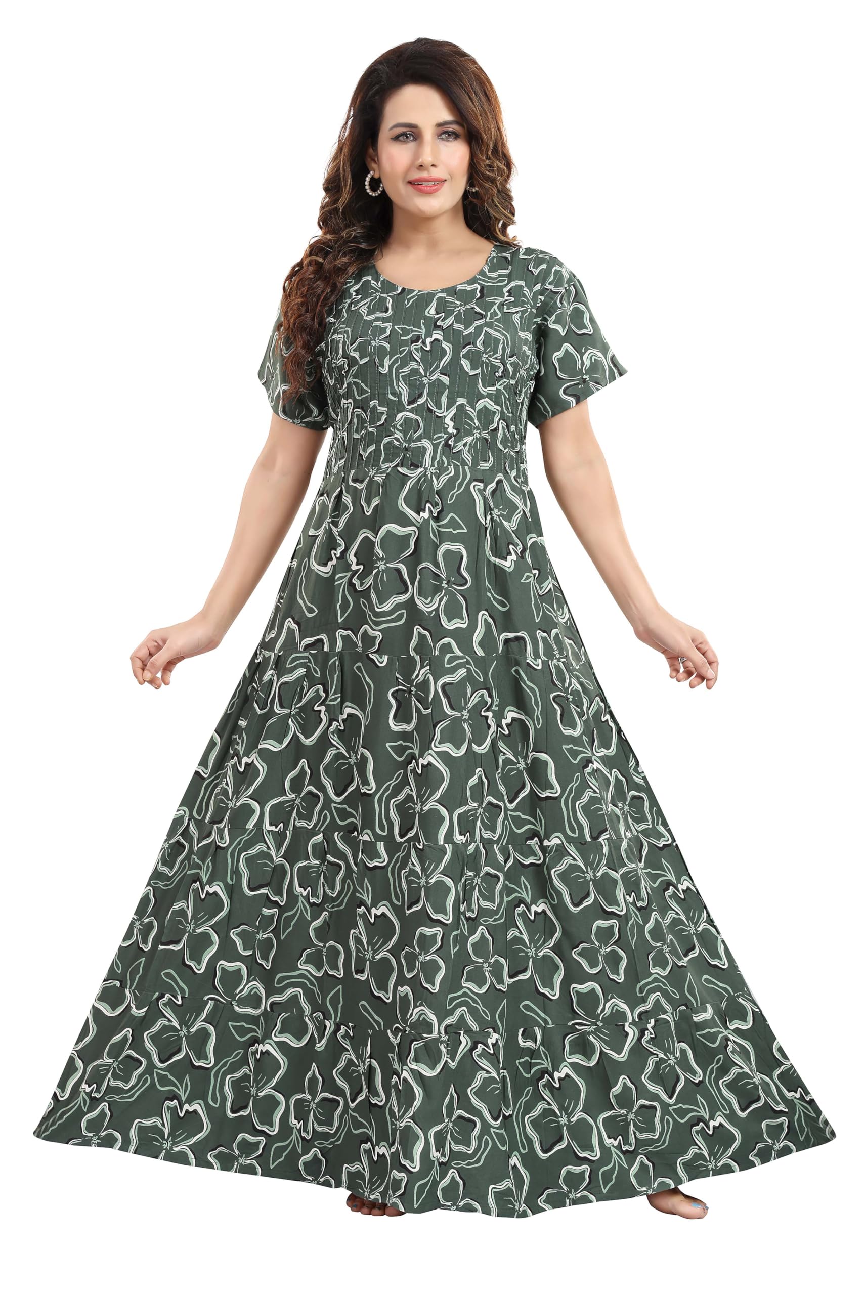night shades NightShades | Reyon Designer Frock Style Nighty | Nighty for Women | Maxi | Gown | Night Wear |-picture-42