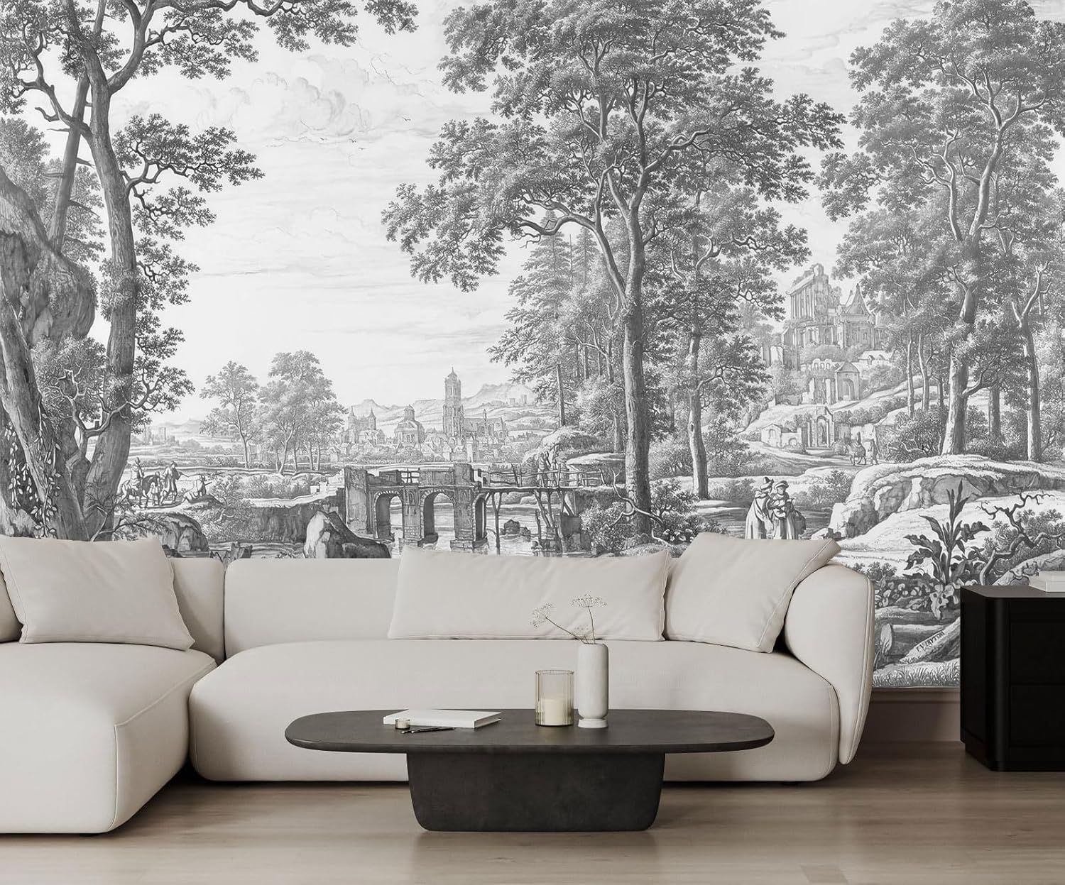 The Undersea World Wallpaper Ocean Dolphin Fish Wall Mural Large Wall Decor for Living Room Bedroom Dining Room(Not Self-Adhesive)