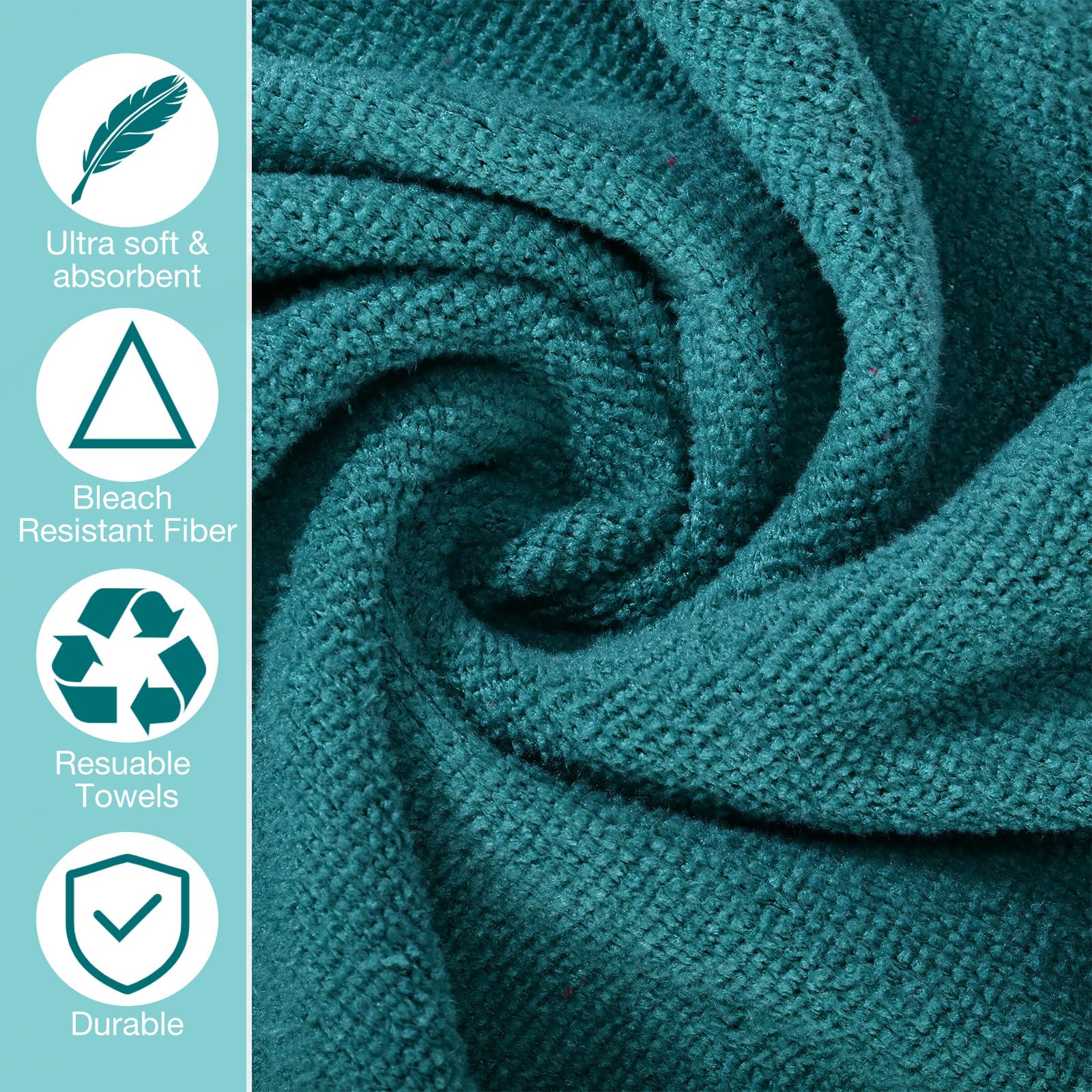 Newwiee Paquete de 72 toallas a prueba de lejía a granel para cabello de salón de belleza, toallas de microfibra de 18 x 30 pulgadas, toallas de mano para secado de cabello, gimnasio, baño, spa
